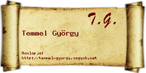 Temmel György névjegykártya